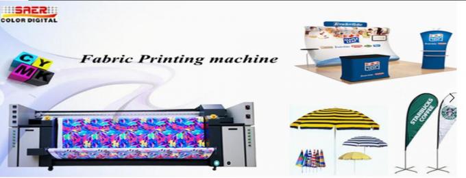 Υφαντική μηχανή εκτύπωσης σημαιών μηχανών εκτύπωσης εξάχνωσης υφάσματος με το κεφάλι τυπωμένων υλών CMYK 0