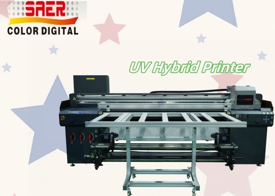 UV εκτυπωτής Μεγάλο μορφότυπο 1,8m Υβριδικός UV Roll To Roll και Flatbed All-In-One εκτυπωτής