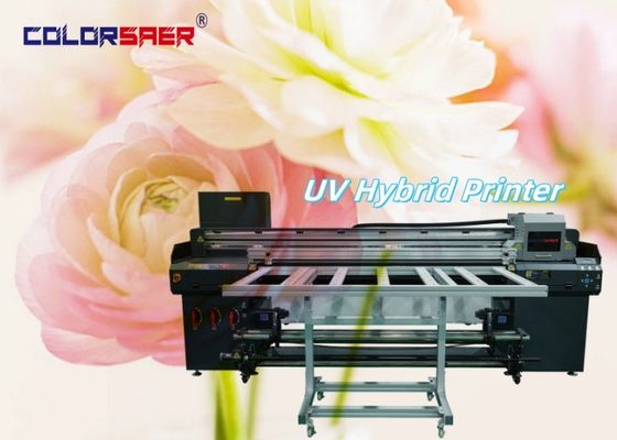 6ft Νέα Τεχνολογία UV Plotter Roll to Roll & Flatbed UV Υβριδικός Εκτυπωτής Χρώμα + λευκό + χρώμα + βερνίκι