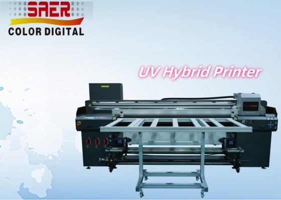 UV εκτυπωτής Μεγάλο μορφότυπο 1,8m Υβριδικός UV Roll To Roll και Flatbed All-In-One εκτυπωτής