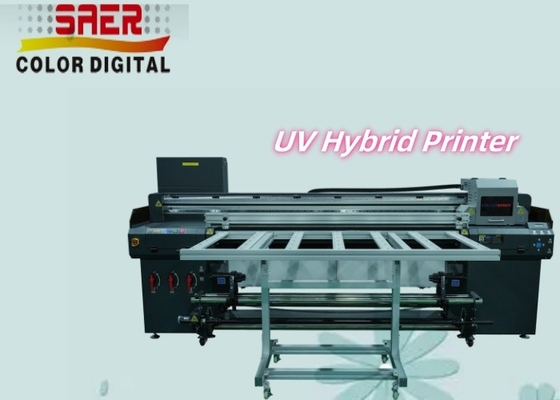 Ακρυλικό μελάνι CMYK 1.8m Roll To Roll και Flatbed UV Υβριδικός εκτυπωτής