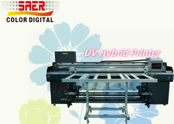 Υψηλής ανάλυσης Υβριδικός UV εκτυπωτής Flatbed And Roll To Roll UV εκτυπωτής