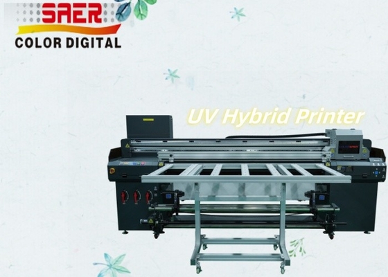 1.8m Wide Format Inkje CMYKW Wood Vinyl Roll Sticker Cardboard UV Υβριδικός εκτυπωτής