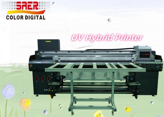 1.8m Wide Format Inkje CMYKW Wood Vinyl Roll Sticker Cardboard UV Υβριδικός εκτυπωτής