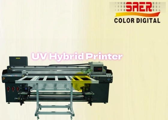 SAER Σαγκάη Προμηθευτής Flatbed And Roll To Roll UV Υβριδικός Εκτυπωτής CMYKW Βερνίς