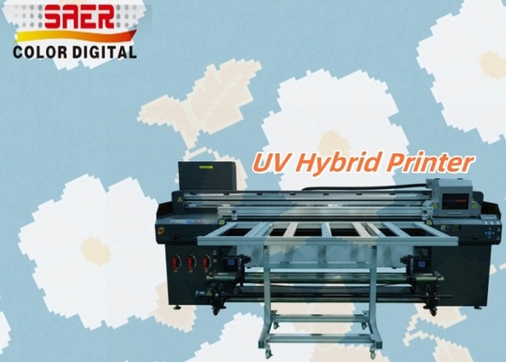 Φλάτμπεντ και Ρολ-Το-Ρολ Τυπογράφημα Inkjet UV Υβριδική Τυπογραφική Μηχανή