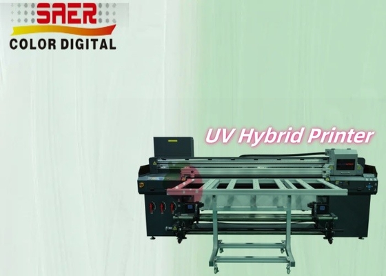 Φλάτμπεντ και Ρολ-Το-Ρολ Τυπογράφημα Inkjet UV Υβριδική Τυπογραφική Μηχανή