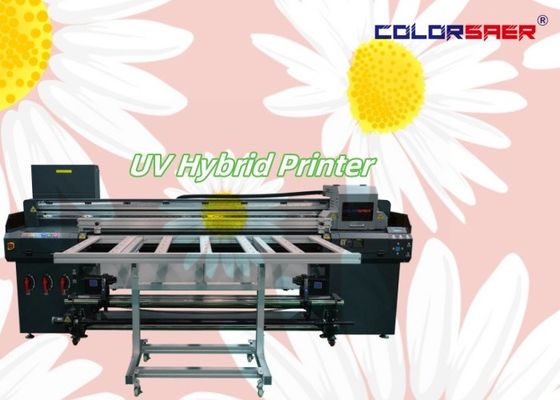 1.8m 6ft Width Roll To Roll And Flatbed UV Υβριδικός εκτυπωτής Πολυχρωματικός χρώμα
