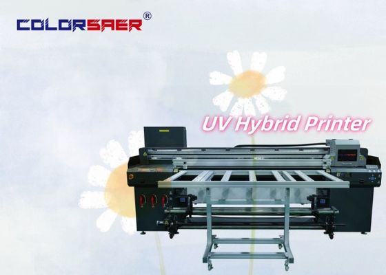 1.8m 6ft Width Roll To Roll And Flatbed UV Υβριδικός εκτυπωτής Πολυχρωματικός χρώμα