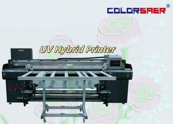 Χρώμα SAER 6 πόδια ευρύς μορφότυπου UV Inkjet εκτυπωτής κυλίνδρους σε κυλίνδρους και Flatbed UV υβριδικός εκτυπωτής