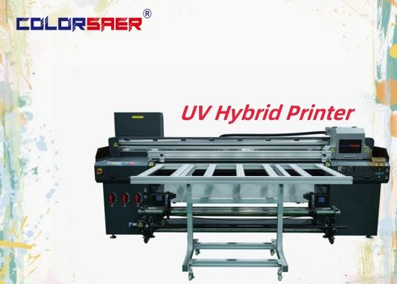 1.8m Wide 3/4 Printheads Ψηφιακός UV Inkjet Υβριδικός Εκτυπωτής για Τύπο Ρολ-Του-Ρολ και Ακανόνιστο Σχήμα